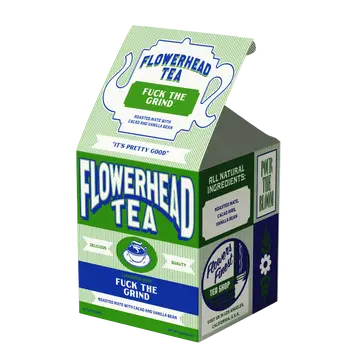 Flowerhead Tea Fuck the Grind Tea Bags – 15 Sachets | Roasted Yerba Mate, Cacao Shells, Cacao Nibs & Natural Vanilla Flavor
